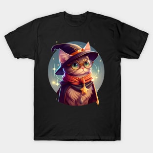 Witch Cat Wishes Happy Meowloween T-Shirt